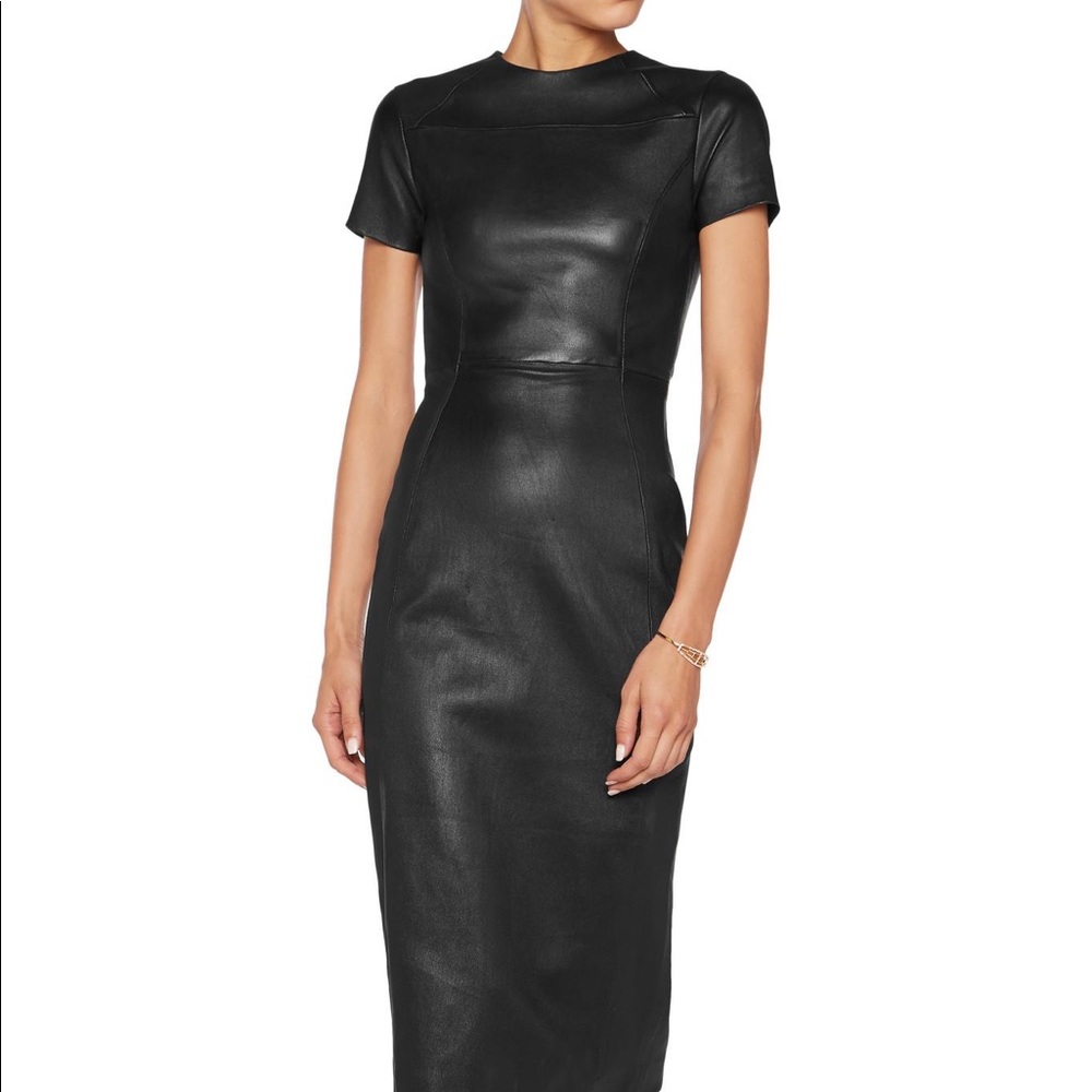 Iris & Ink Valencia Leather Midi Dress